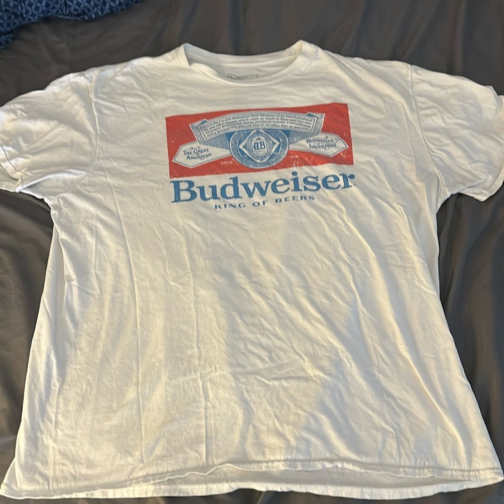 White XXL Budweiser T-shirt